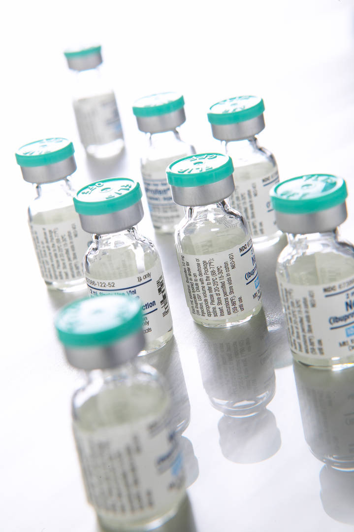 Vials of an injectable medical product