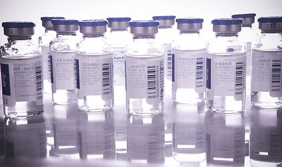 Vials of an injectable medical product