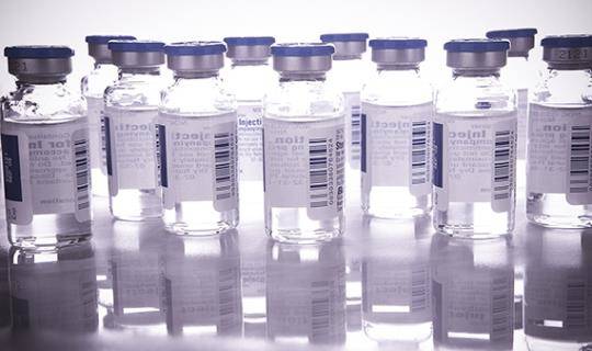 Vials of an injectable medical product